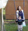 Mama and Joseph taking a break from hunting for eggs.